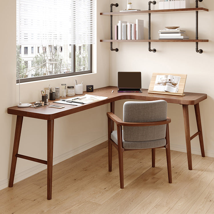 29,25 inch H Hedendaags kantoor Desk L-Shape Solid Wood Writing Desk