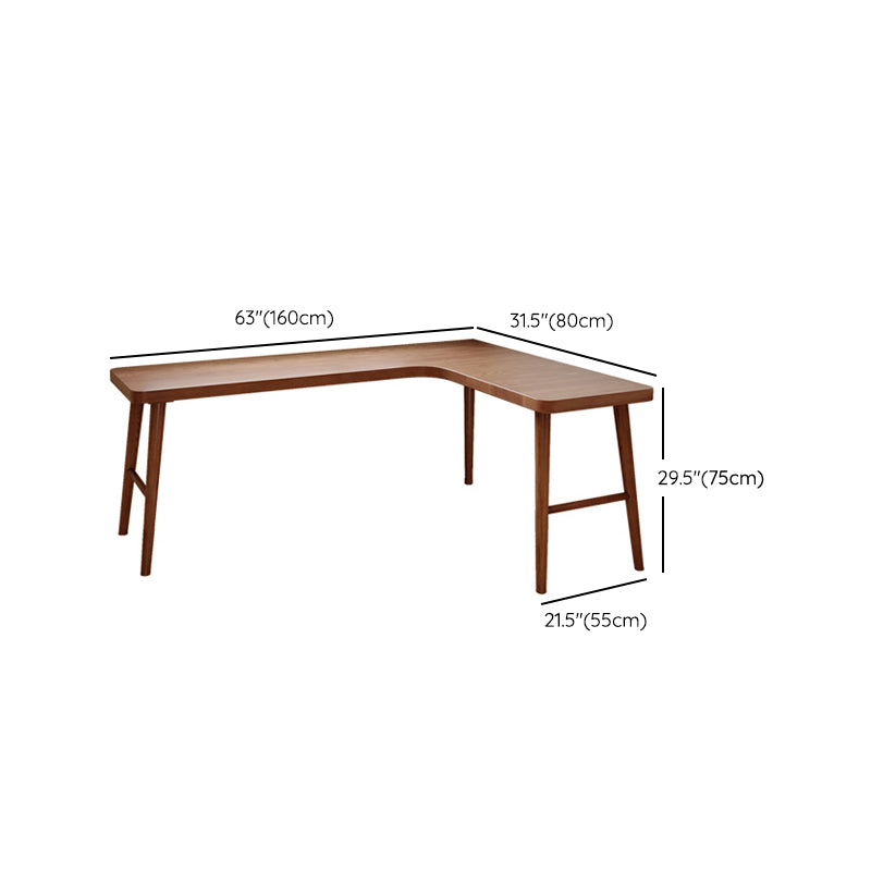 29,25 inch H Hedendaags kantoor Desk L-Shape Solid Wood Writing Desk