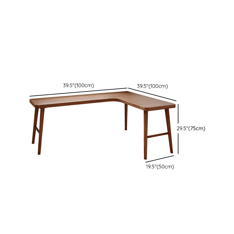 29,25 inch H Hedendaags kantoor Desk L-Shape Solid Wood Writing Desk