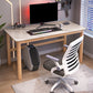 Modern Stone Gaming Desk Rectangular Parsons Base Computer Desk 47.2"L x 23.6"W x 29.5"H Natural Wood White Clearhalo 'furn' 'furn_office_desk' 'Furniture' 'Office Desks' 'Office Furniture' 'office_desk' 6632891