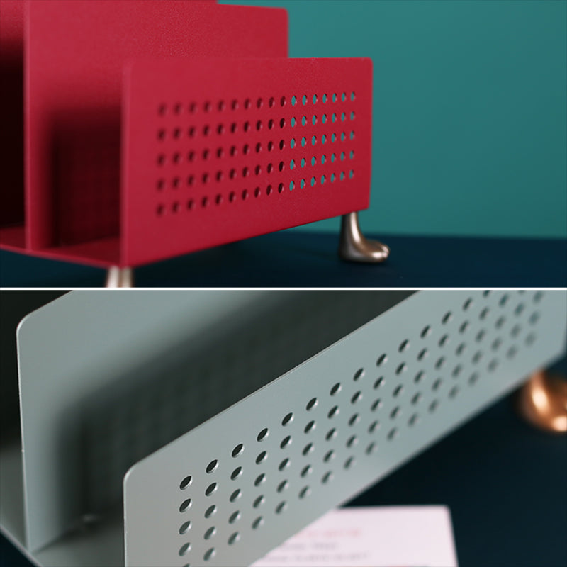 Metal Closed Back Bookshelf Contemporary Standard Bookcase with Shelves