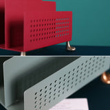 Metal Closed Back Bookshelf Contemporary Standard Bookcase with Shelves