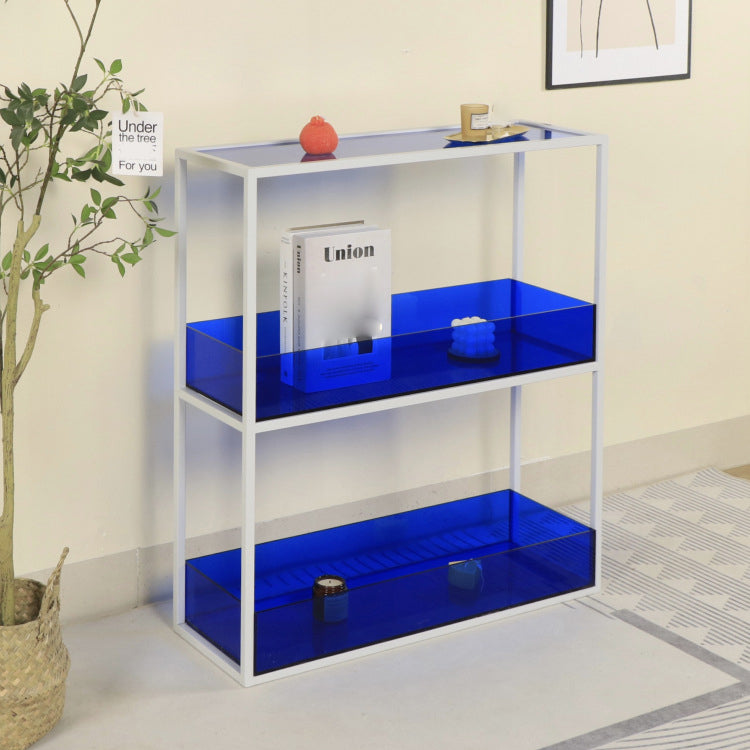 Contemporary Acrylic Bookcase Etagere Open Back Bookshelf with Shelves Clearhalo 'Bookcases' 'furn' 'furn_bookcases' 'Furniture' 'Office Furniture' 6633016