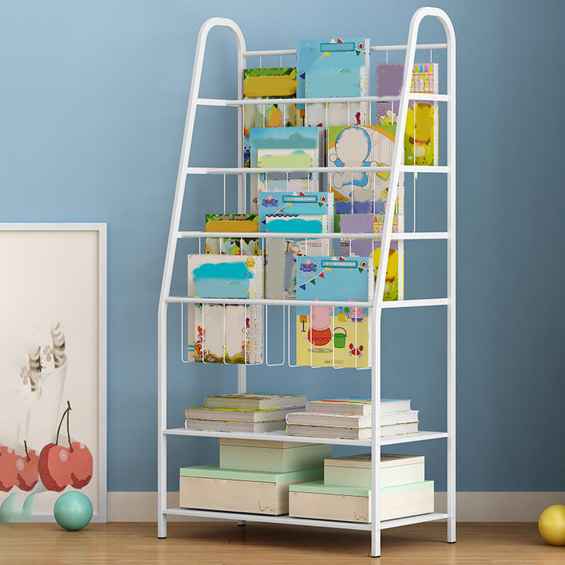 Scandinavian Ladder Bookcase Metal Open Back Bookshelf with Shelves Clearhalo 'Bookcases' 'furn' 'furn_bookcases' 'Furniture' 'Office Furniture' 6633020