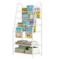 Scandinavian Ladder Bookcase Metal Open Back Bookshelf with Shelves White Clearhalo 'Bookcases' 'furn' 'furn_bookcases' 'Furniture' 'Office Furniture' 6633021
