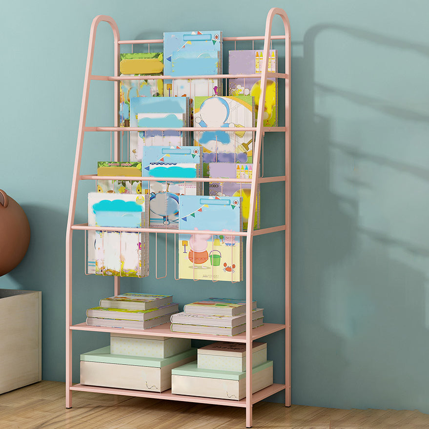 Scandinavian Ladder Bookcase Metal Open Back Bookshelf with Shelves Clearhalo 'Bookcases' 'furn' 'furn_bookcases' 'Furniture' 'Office Furniture' 6633023