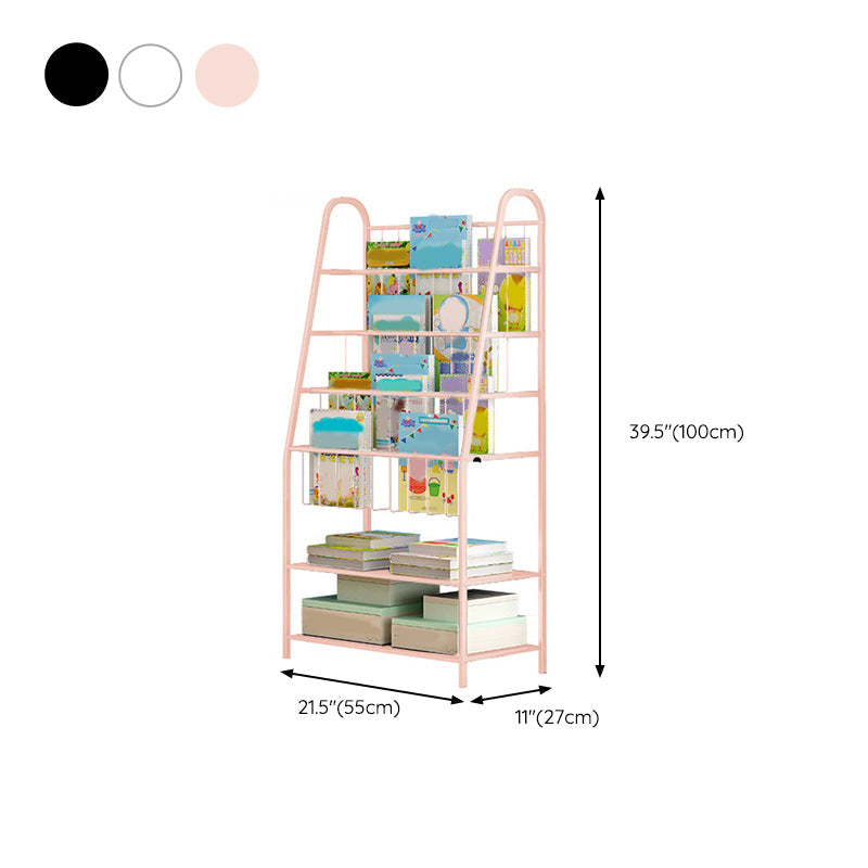 Scandinavian Ladder Bookcase Metal Open Back Bookshelf with Shelves Clearhalo 'Bookcases' 'furn' 'furn_bookcases' 'Furniture' 'Office Furniture' 6633028