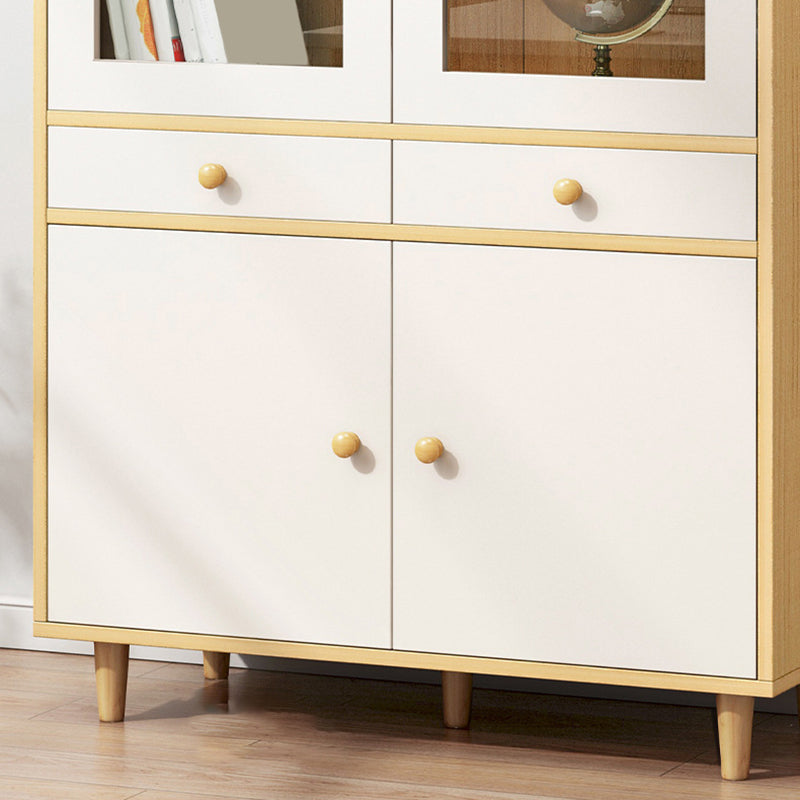 Urban Closed Back Shelf Bookcase Engineered Wood Bookshelf with Cabinets for Study Room