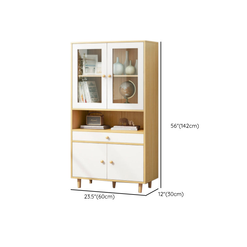 Urban Closed Back Shelf Bookcase Engineered Wood Bookshelf with Cabinets for Study Room