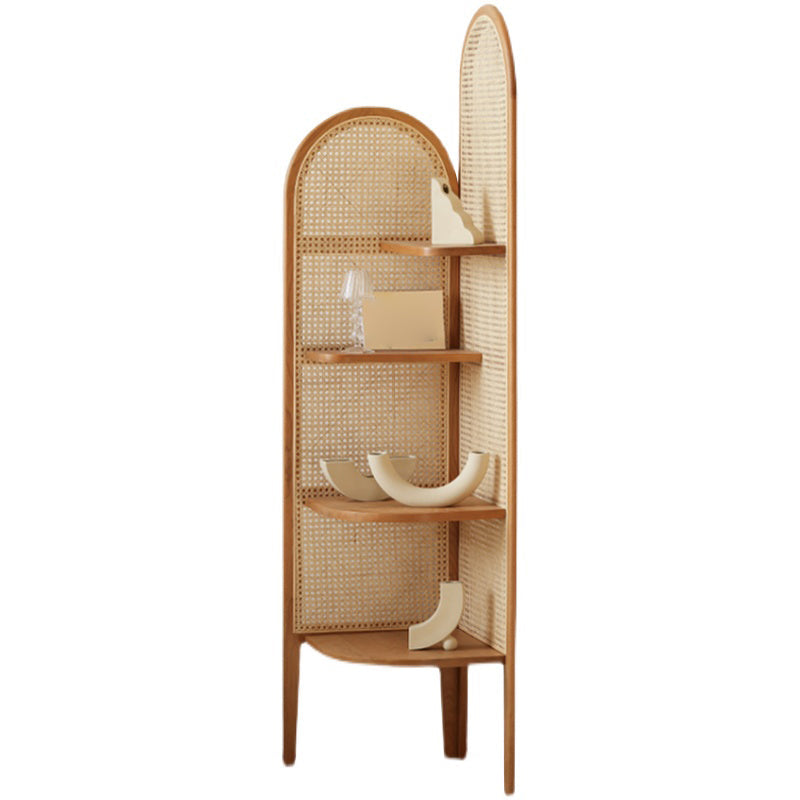 Contemporary Corner Bookshelf Wooden Closed Back Bookcase with Shelves