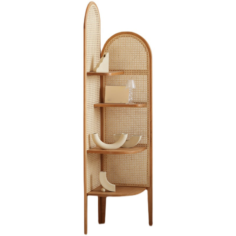 Contemporary Corner Bookshelf Wooden Closed Back Bookcase with Shelves