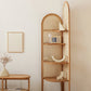 Contemporary Corner Bookshelf Wooden Closed Back Bookcase with Shelves