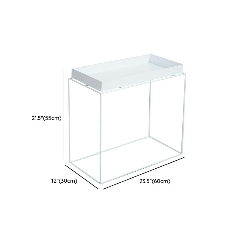 Mesa de metal de la mesa de esquina negra de mediados del siglo