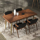 Mesa de comedor rectangular de lujo Mesa de comedor de madera maciza con patas de hierro