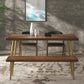 Mesa de comedor rectangular de lujo Mesa de comedor de madera maciza con patas de hierro