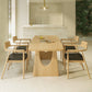 Eigentijdse massief houten top eettafel licht houten afwerking dinette tafel