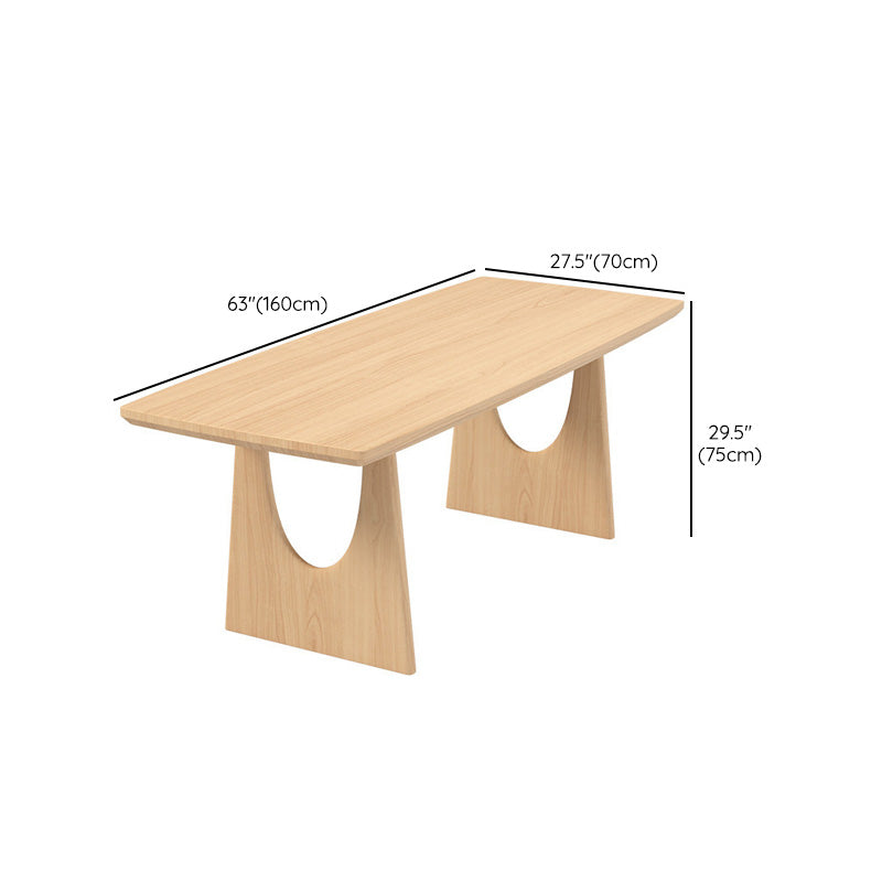 Eigentijdse massief houten top eettafel licht houten afwerking dinette tafel