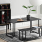 Industrial Solid Wood Dining Table Iron Double Pedestal Dining Table in Black 63"L x 31.5"W x 29.5"H Without Chairs Clearhalo 'Dining Tables & Seating' 'Dining Tables' 'dining_table' 'furn' 'furn_dining_table' 'Furniture' 'Kitchen & Dining Furniture' 6633202
