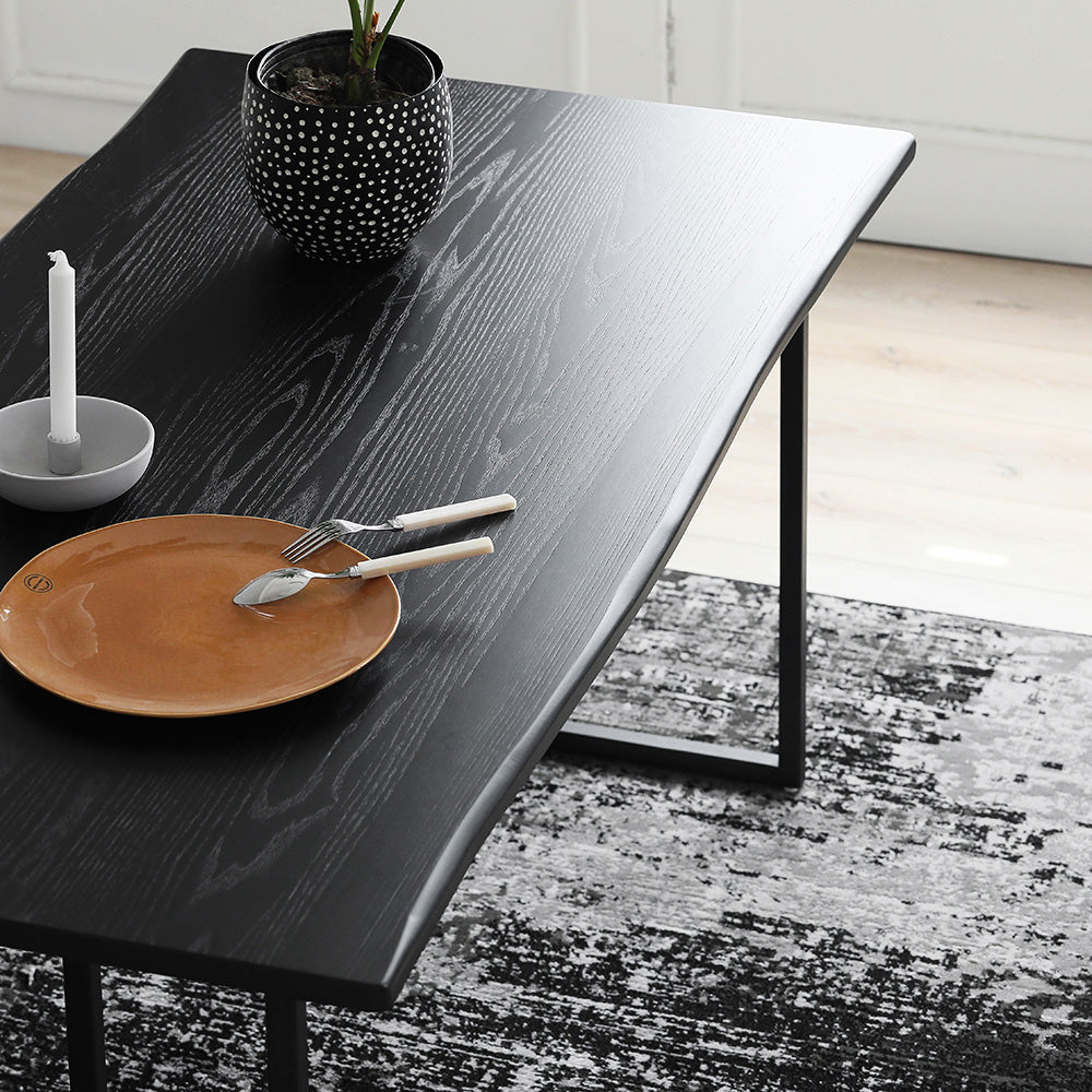 Industrial Solid Wood Dining Table Iron Double Pedestal Dining Table in Black Clearhalo 'Dining Tables & Seating' 'Dining Tables' 'dining_table' 'furn' 'furn_dining_table' 'Furniture' 'Kitchen & Dining Furniture' 6633204