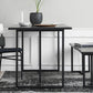 Industrial Solid Wood Dining Table Iron Double Pedestal Dining Table in Black Clearhalo 'Dining Tables & Seating' 'Dining Tables' 'dining_table' 'furn' 'furn_dining_table' 'Furniture' 'Kitchen & Dining Furniture' 6633205