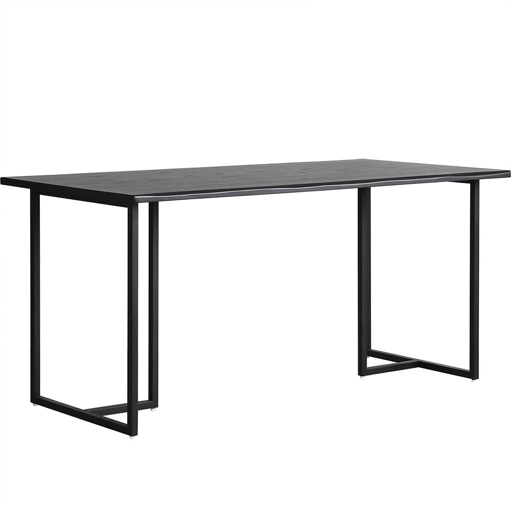Industrial Solid Wood Dining Table Iron Double Pedestal Dining Table in Black Without Chairs Clearhalo 'Dining Tables & Seating' 'Dining Tables' 'dining_table' 'furn' 'furn_dining_table' 'Furniture' 'Kitchen & Dining Furniture' 6633206