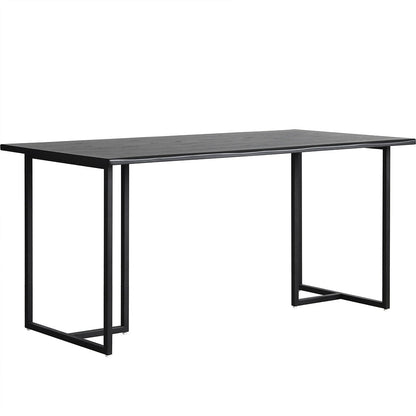Industrial Solid Wood Dining Table Iron Double Pedestal Dining Table in Black Without Chairs Clearhalo 'Dining Tables & Seating' 'Dining Tables' 'dining_table' 'furn' 'furn_dining_table' 'Furniture' 'Kitchen & Dining Furniture' 6633206