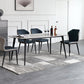 Industrial Rectangle Dining Table Gray Stone Top Dinette Table with Metal Legs 59.1"L x 31.5"W x 29.5"H Without Chairs Clearhalo 'Dining Tables & Seating' 'Dining Tables' 'dining_table' 'furn' 'furn_dining_table' 'Furniture' 'Kitchen & Dining Furniture' 6633212