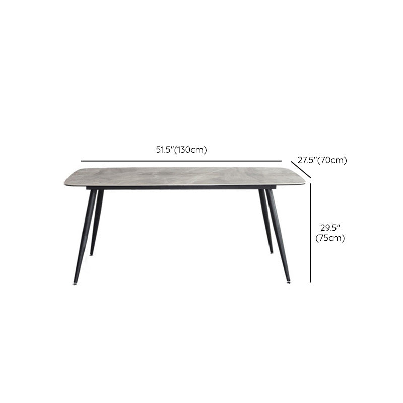 Industrial Rectangle Dining Table Gray Stone Top Dinette Table with Metal Legs Clearhalo 'Dining Tables & Seating' 'Dining Tables' 'dining_table' 'furn' 'furn_dining_table' 'Furniture' 'Kitchen & Dining Furniture' 6633224