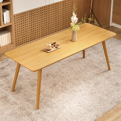 Natural Solid Wood Dining Table Rectangle Dining Table for Dining Room