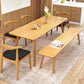 Natural Solid Wood Dining Table Rectangle Dining Table for Dining Room