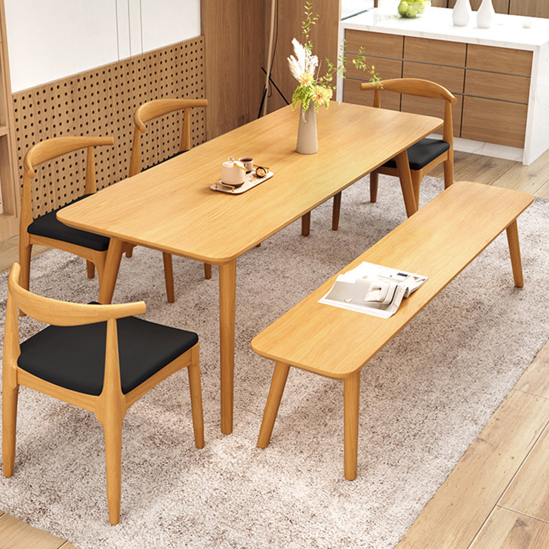 Natural Solid Wood Dining Table Rectangle Dining Table for Dining Room
