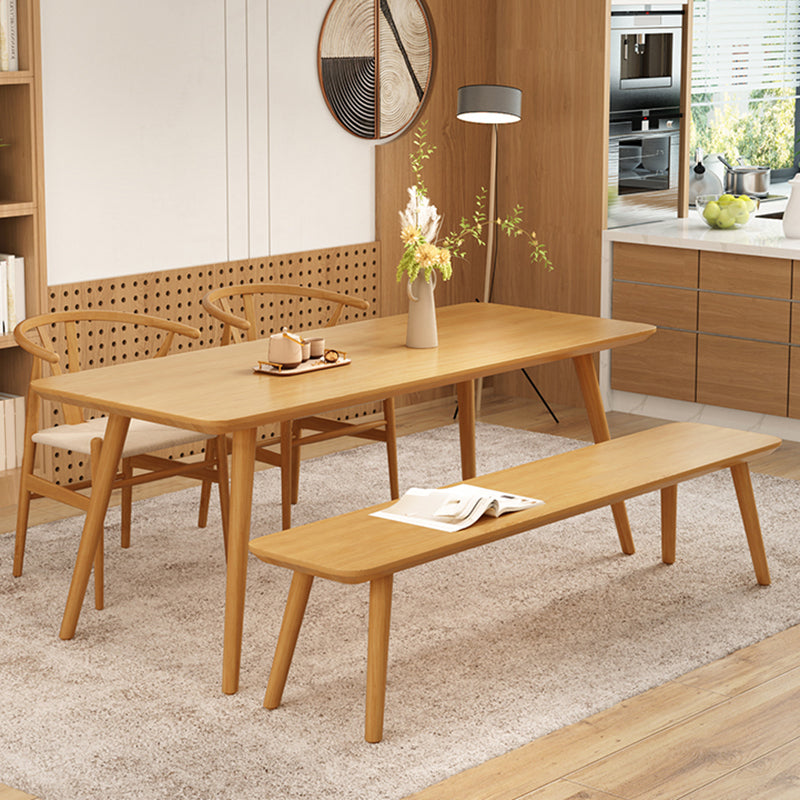 Natural Solid Wood Dining Table Rectangle Dining Table for Dining Room