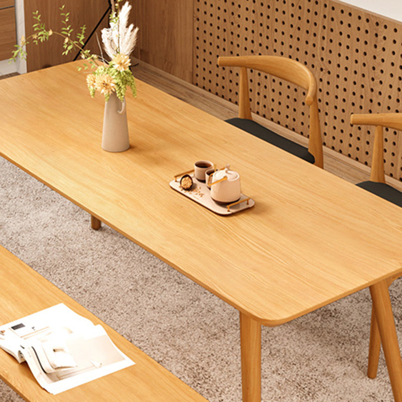Natural Solid Wood Dining Table Rectangle Dining Table for Dining Room