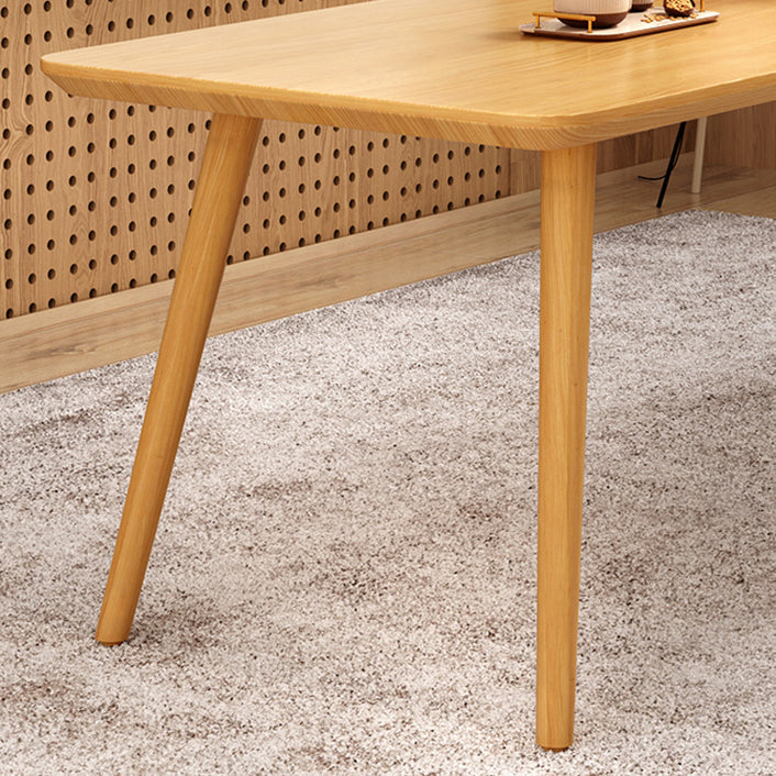Natural Solid Wood Dining Table Rectangle Dining Table for Dining Room
