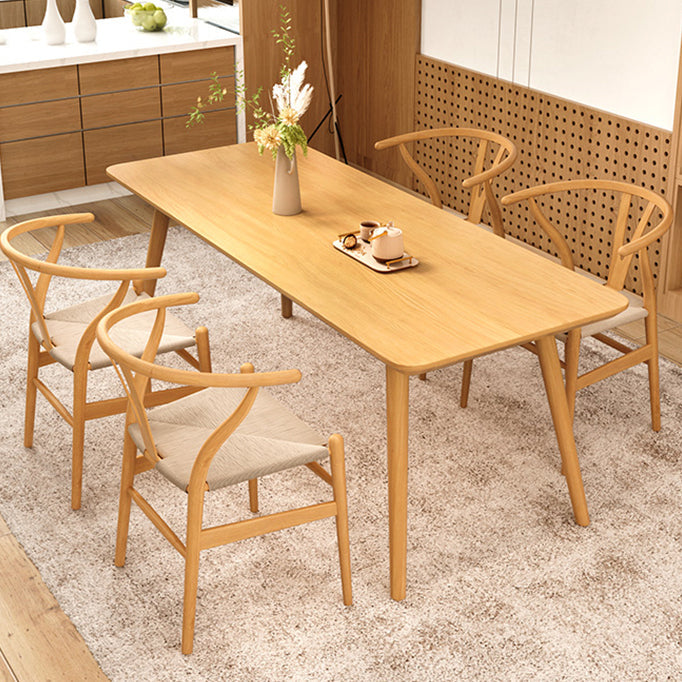Natural Solid Wood Dining Table Rectangle Dining Table for Dining Room