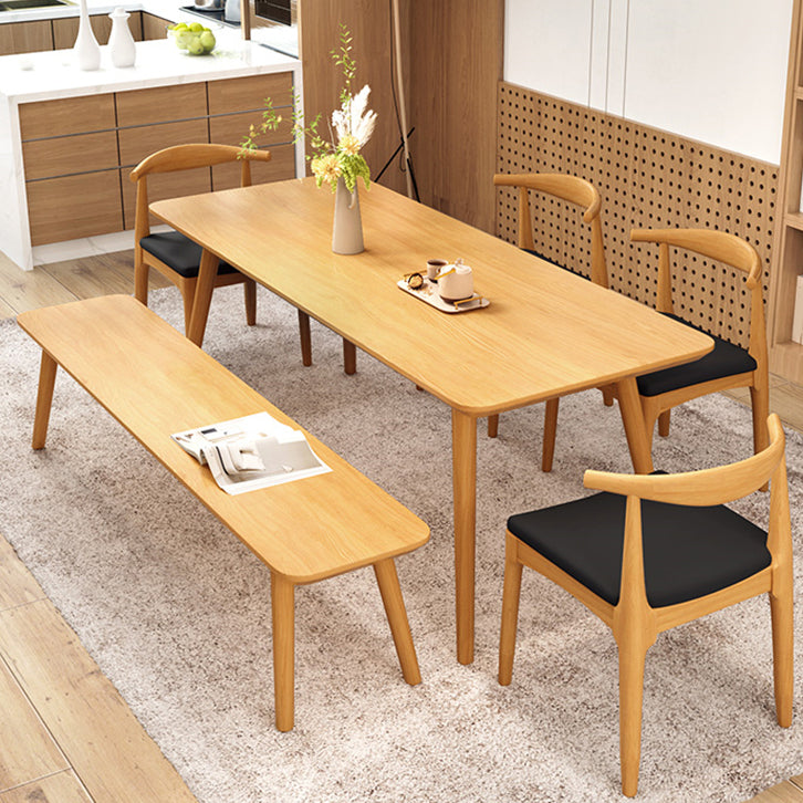 Natural Solid Wood Dining Table Rectangle Dining Table for Dining Room