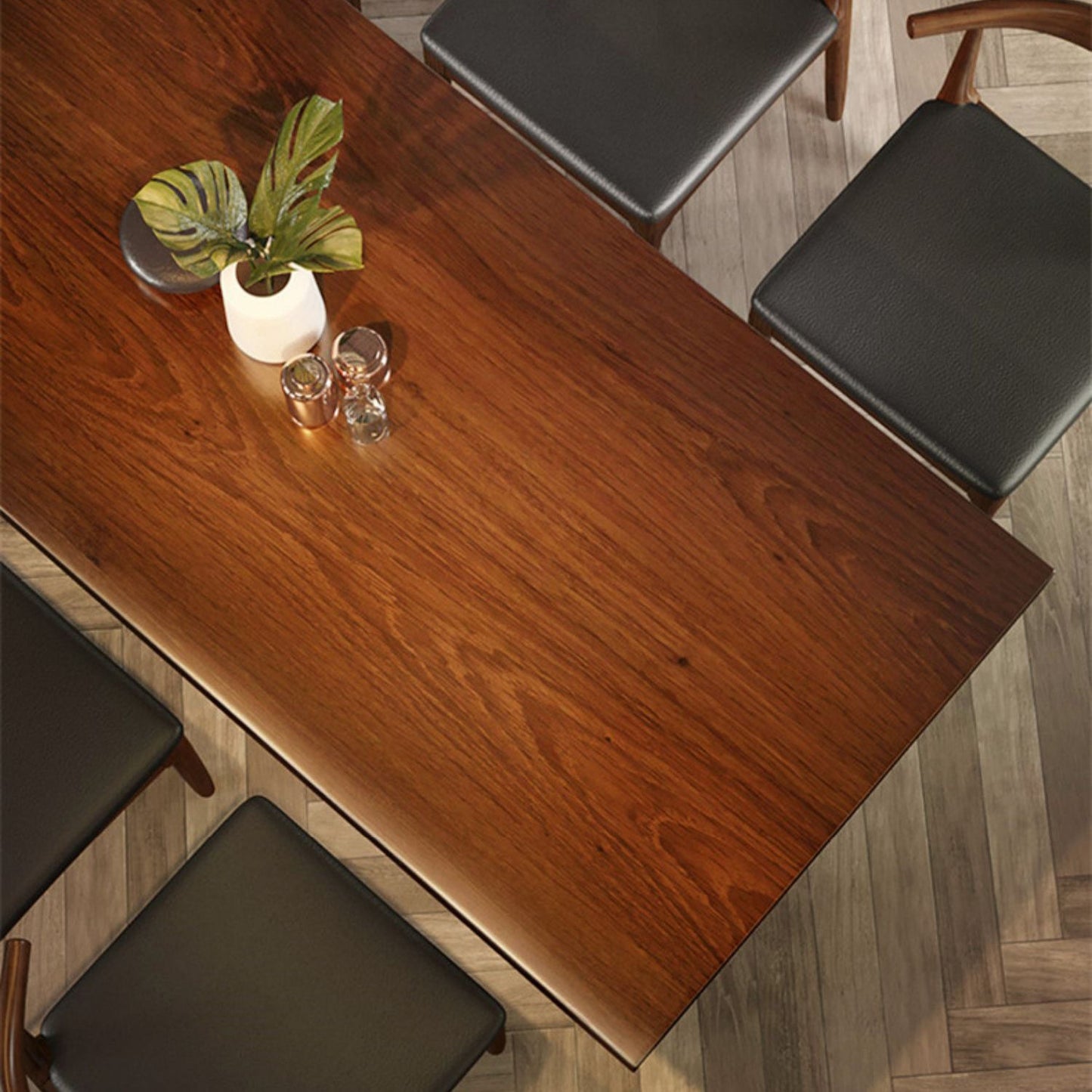 Industrial Double Pedestal Dining Table Rectangle Pine Solid Wood Dining Table