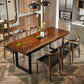 Industrial Double Pedestal Dining Table Rectangle Pine Solid Wood Dining Table