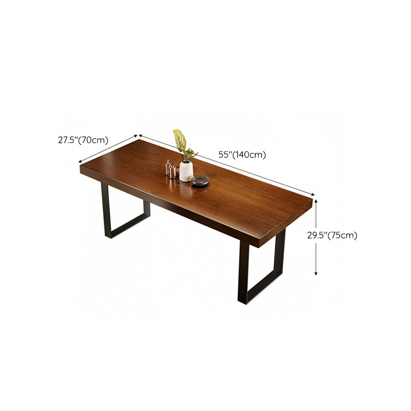 Industrial Double Pedestal Dining Table Rectangle Pine Solid Wood Dining Table