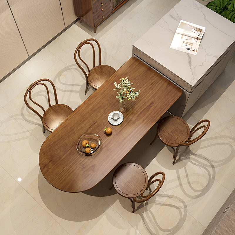 Free Form Solid Wood Dining Table Contemporary Dining Table for Dining Room 55.1"L x 27.6"W x 29.5"H Without Chairs Clearhalo 'Dining Tables & Seating' 'Dining Tables' 'dining_table' 'furn' 'furn_dining_table' 'Furniture' 'Kitchen & Dining Furniture' 6633273