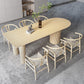 Contemporary Free Form Dining Table Solid Wood Dining Table for Dining Room 70.9"L x 31.5"W x 29.5"H Without Chairs Clearhalo 'Dining Tables & Seating' 'Dining Tables' 'dining_table' 'furn' 'furn_dining_table' 'Furniture' 'Kitchen & Dining Furniture' 6633290