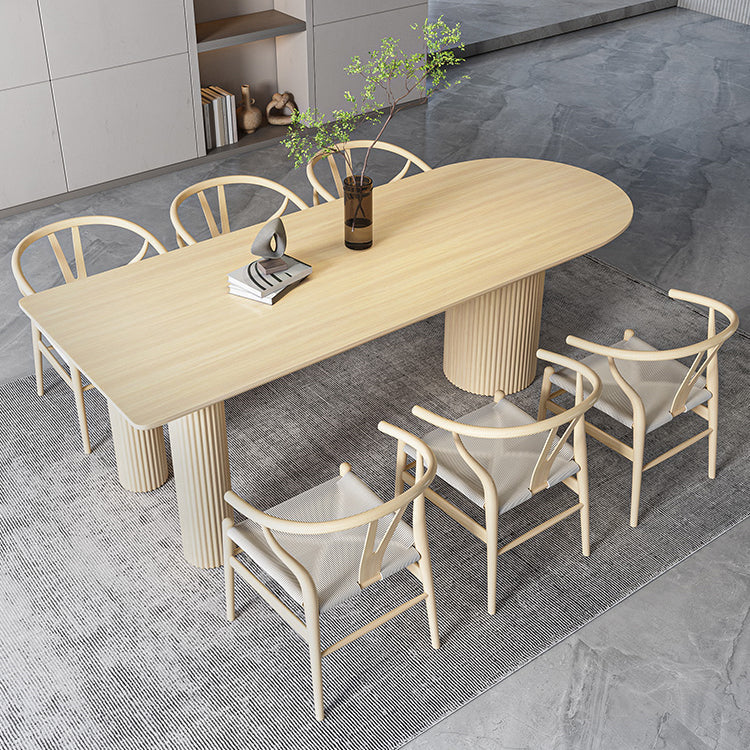 Contemporary Free Form Dining Table Solid Wood Dining Table for Dining Room 70.9"L x 31.5"W x 29.5"H Without Chairs Clearhalo 'Dining Tables & Seating' 'Dining Tables' 'dining_table' 'furn' 'furn_dining_table' 'Furniture' 'Kitchen & Dining Furniture' 6633290