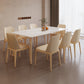 Mesa de comedor Mid-Century con tapa de piedra, mesa de comedor rectangular con patas naturales