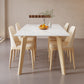 Mesa de comedor Mid-Century con tapa de piedra, mesa de comedor rectangular con patas naturales