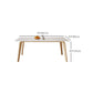 Mesa de comedor Mid-Century con tapa de piedra, mesa de comedor rectangular con patas naturales
