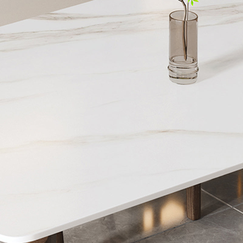 Mesa de comedor de patas de madera maciza de cenizas Mesa de comedor rectangular de mediados del siglo