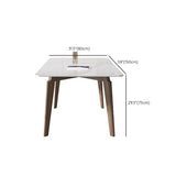 Mesa de comedor de patas de madera maciza de cenizas Mesa de comedor rectangular de mediados del siglo