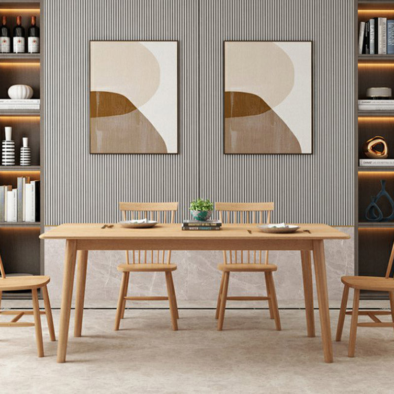 Luxury Rectangle Dining Table Solid Wood Dining Table with 4 Legs Clearhalo 'Dining Tables & Seating' 'Dining Tables' 'dining_table' 'furn' 'furn_dining_table' 'Furniture' 'Kitchen & Dining Furniture' 6633340