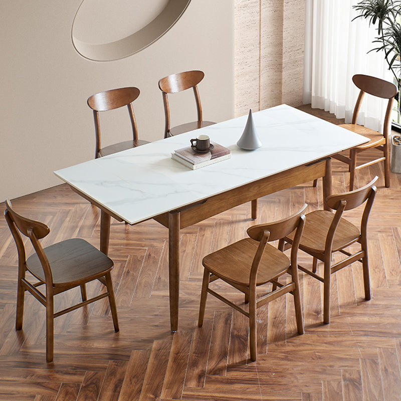 Modern Rectangle Dining Table Stone Top Extension Dining Table 51.2"L x 31.5"W x 29.5"H Without Chairs Clearhalo 'Dining Tables & Seating' 'Dining Tables' 'dining_table' 'furn' 'furn_dining_table' 'Furniture' 'Kitchen & Dining Furniture' 6633369