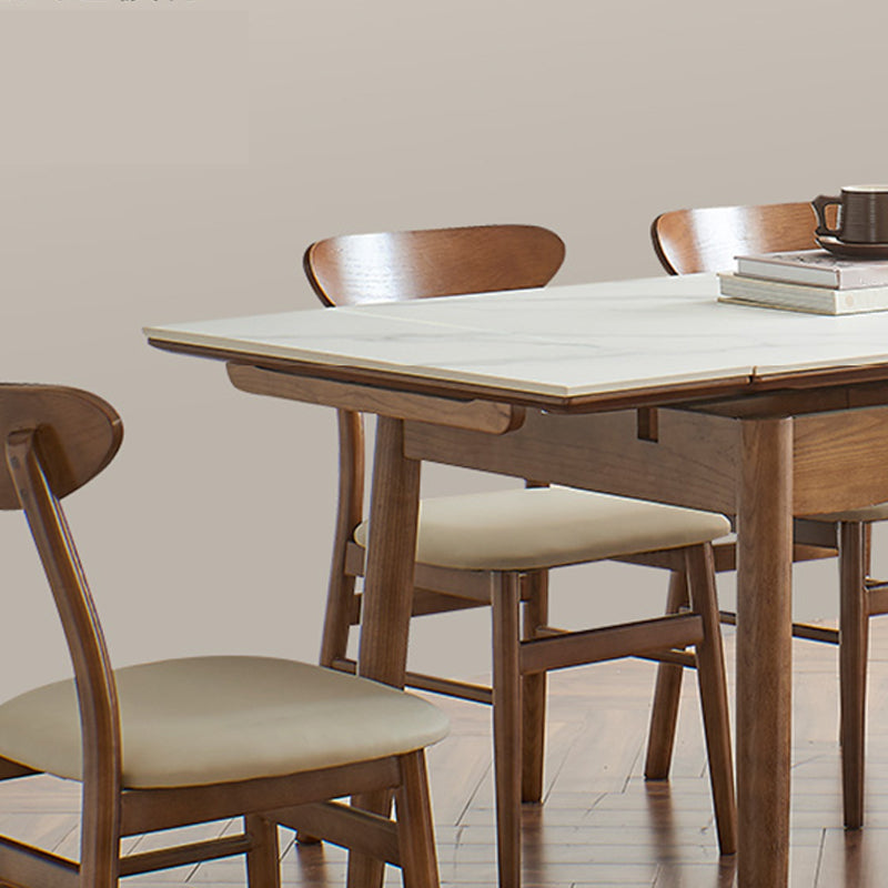 Modern Rectangle Dining Table Stone Top Extension Dining Table Clearhalo 'Dining Tables & Seating' 'Dining Tables' 'dining_table' 'furn' 'furn_dining_table' 'Furniture' 'Kitchen & Dining Furniture' 6633375